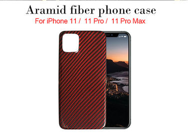 เคส iPhone 11 สีดำและสีแดงมันวาว Twill Aramid