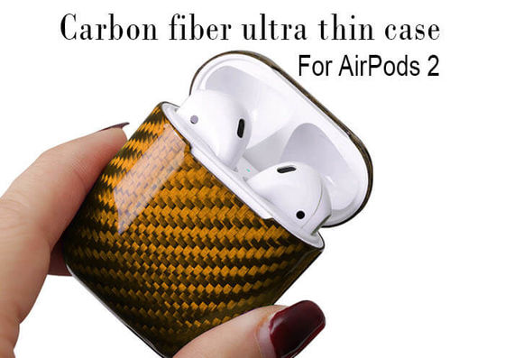 Airpods 2 Case คาร์บอนไฟเบอร์เคลือบเงาเคลือบมันผ่านไม่ได้