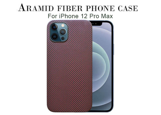 เคส iPhone 12 Aramid แบบสานสีแดงแบบป้องกันแบบเต็ม เคสคาร์บอน
