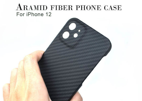Matte Finish Aramid iPhone 12 Case คาร์บอนไฟเบอร์เคสโทรศัพท์ Kevlar Mobile Case