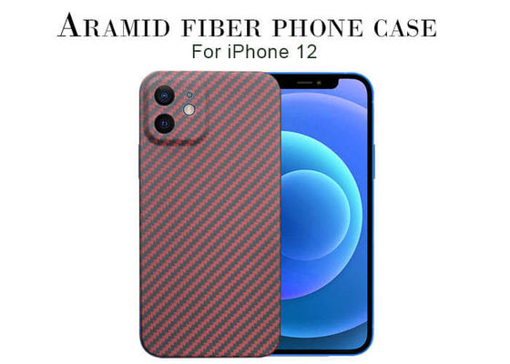 เคสโทรศัพท์  Carbon Aramid Fiber สีแดงสำหรับ iPhone 12