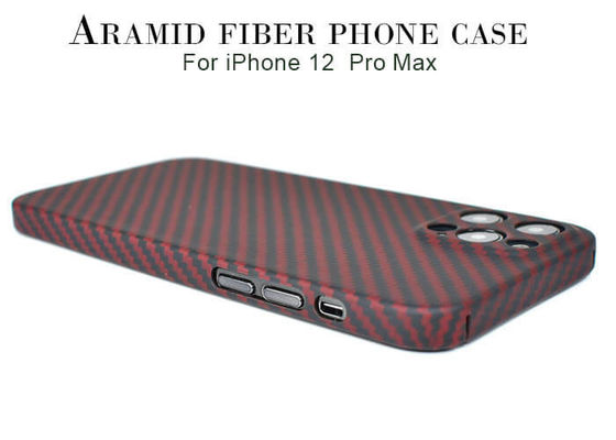 เคสไฟเบอร์ Aramid Fiber สำหรับกล้อง iPhone 12 Pro Max สีแดง