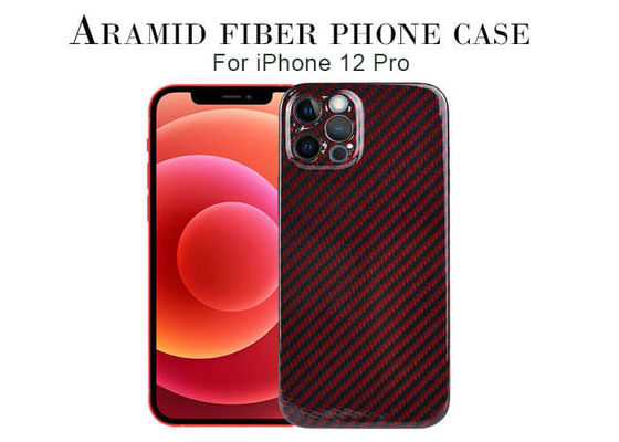 เคส iPhone 12 Pro Carbon Aramid Fiber เคลือบเงาสีแดง